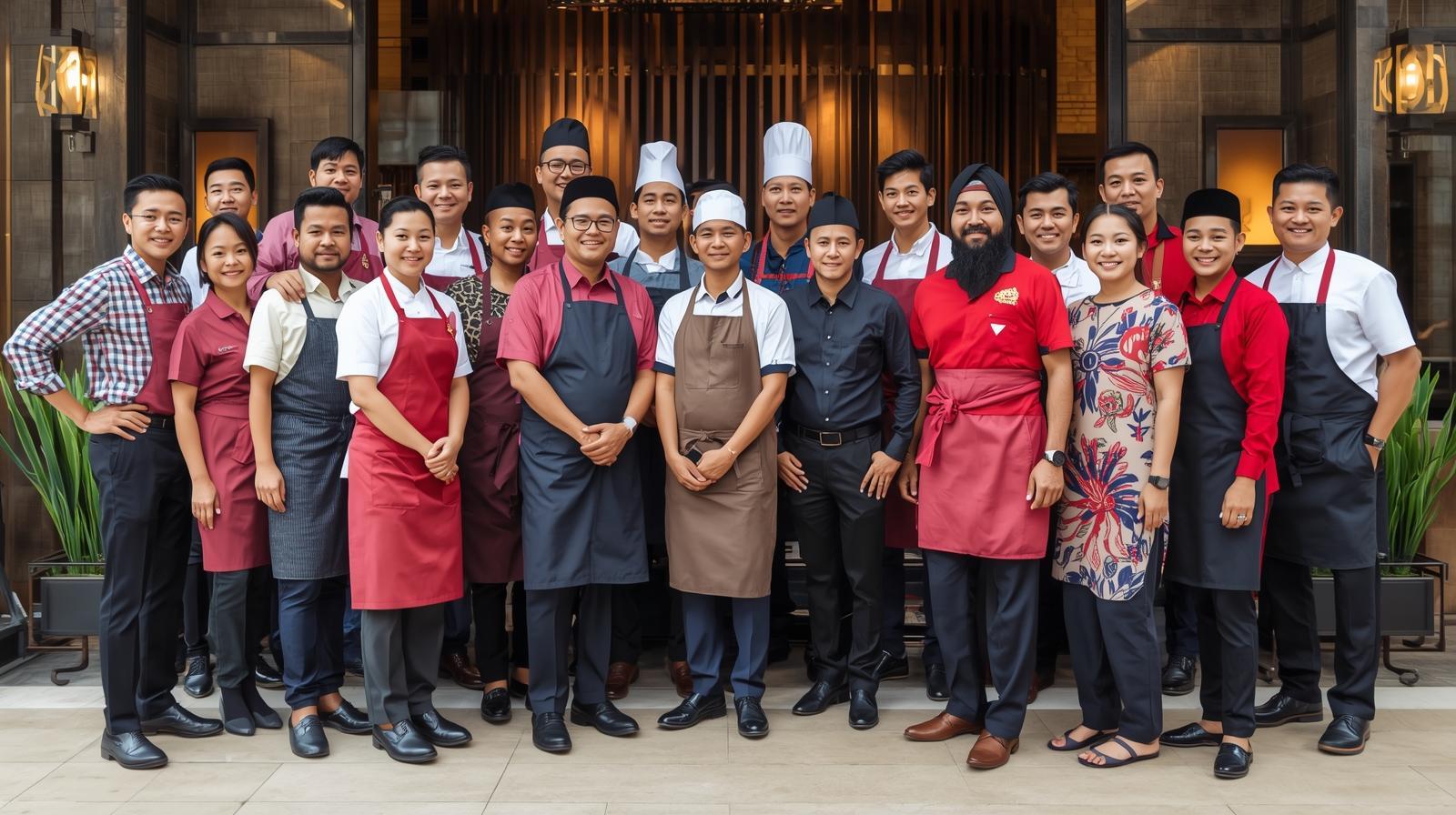 Hotel staff at work in a hospitality venue